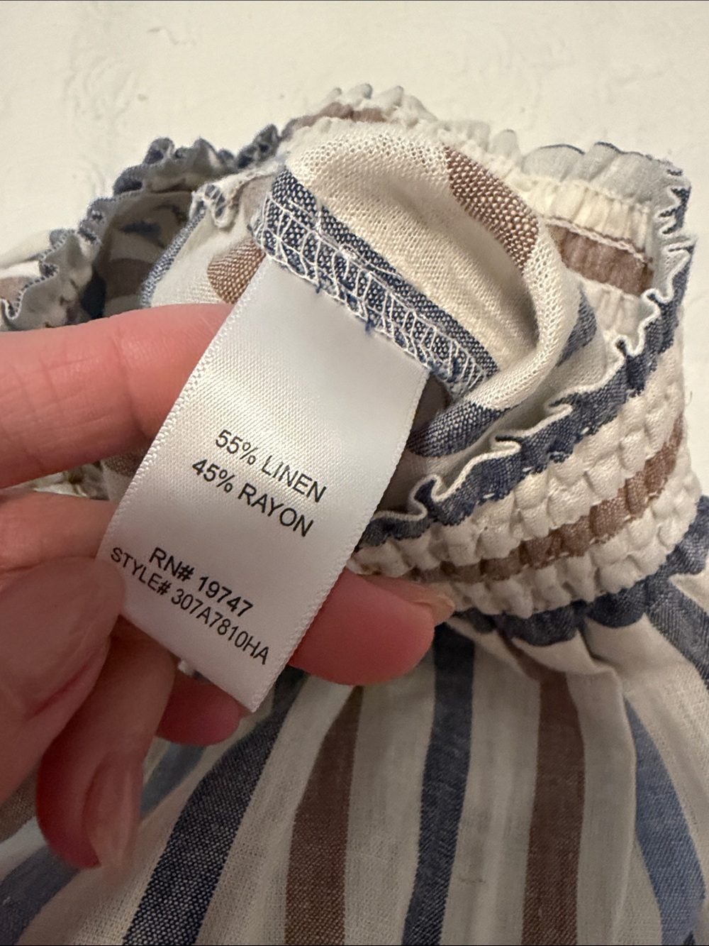 Land & sea size small linen rayon stripe pants - Picture 3 of 4